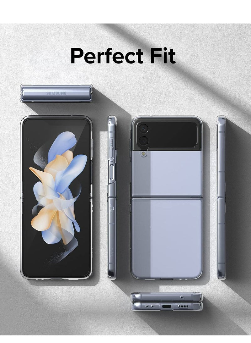 Slim Case Compatible with Samsung Galaxy Z Flip 4, Premium Thin Transparent Hard PC with Non-Slip Grip Protective Phone Cover for Z Flip4 5G (2022) - Clear