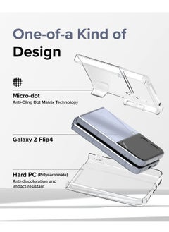 Rock Pow Slim Case Compatible with Samsung Galaxy Z Flip 4, Premium Thin Transparent Hard PC with Non-Slip Grip Protective Phone Cover for Z Flip4 5G (2022) - Clear  - Image 4