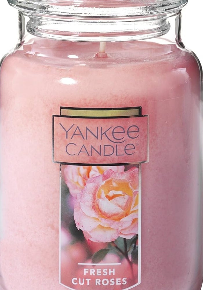 Yankee Candle Large Jar Scented Candle - Fresh Cut Roses - Image 1
