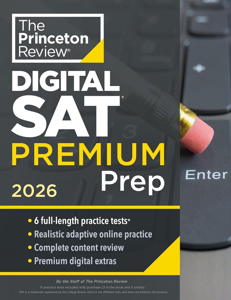 Princeton Review Digital SAT Premium Prep, 2026: 6 Full-Length Practice Tests (3 in Book + 3 Adaptive Tests Online) + Online Flashcards + Review & Tools - Image 1