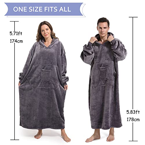 SANDOLONI Oversized Wearable Blanket Hoodie, Soft Sherpa Fleece Hoodie for Women Men and Adults, Stay Warm and Cozy. - Image 2