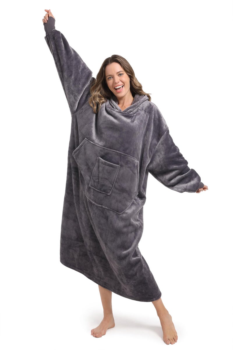 SANDOLONI Oversized Wearable Blanket Hoodie, Soft Sherpa Fleece Hoodie for Women Men and Adults, Stay Warm and Cozy. - Image 4