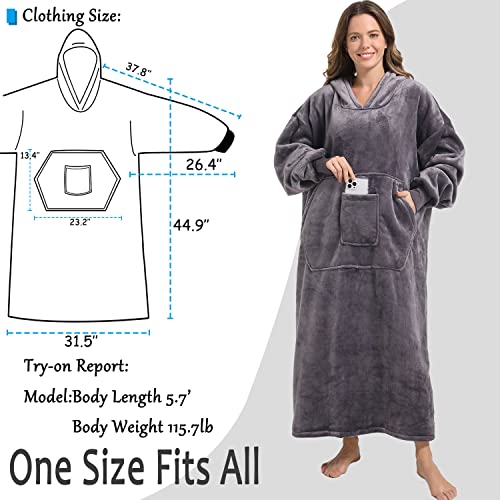 SANDOLONI Oversized Wearable Blanket Hoodie, Soft Sherpa Fleece Hoodie for Women Men and Adults, Stay Warm and Cozy. - Image 3
