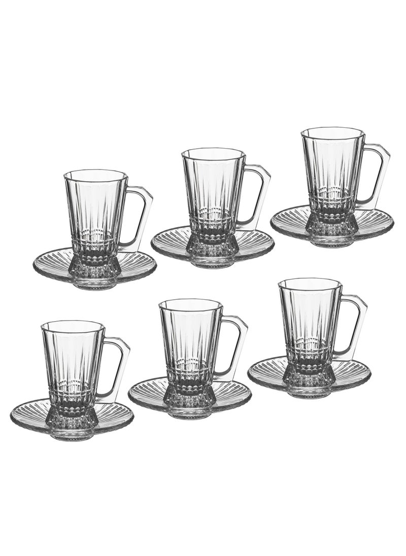 Luminarc French glass tea set of 6 cups and 6 saucers - pzsku/ZB2F134BC1C293B249309Z/45/_/1692444245/6b1900d1-2376-4668-aeec-c242bf9a3b03