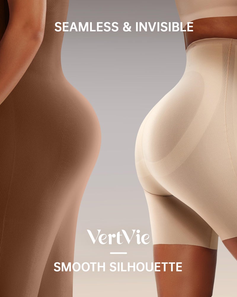 Vertvie شورتات تشكيل الجسم للتحكم في البطن للنساء مع رفع المؤخرة عالية الخصر بدون seams تحت الفستان (بيج، متوسط) - Image 4