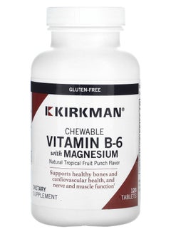 Chewable Vitamin B6 with Magnesium Natural Tropical Fruit Punch 120 Tablets
