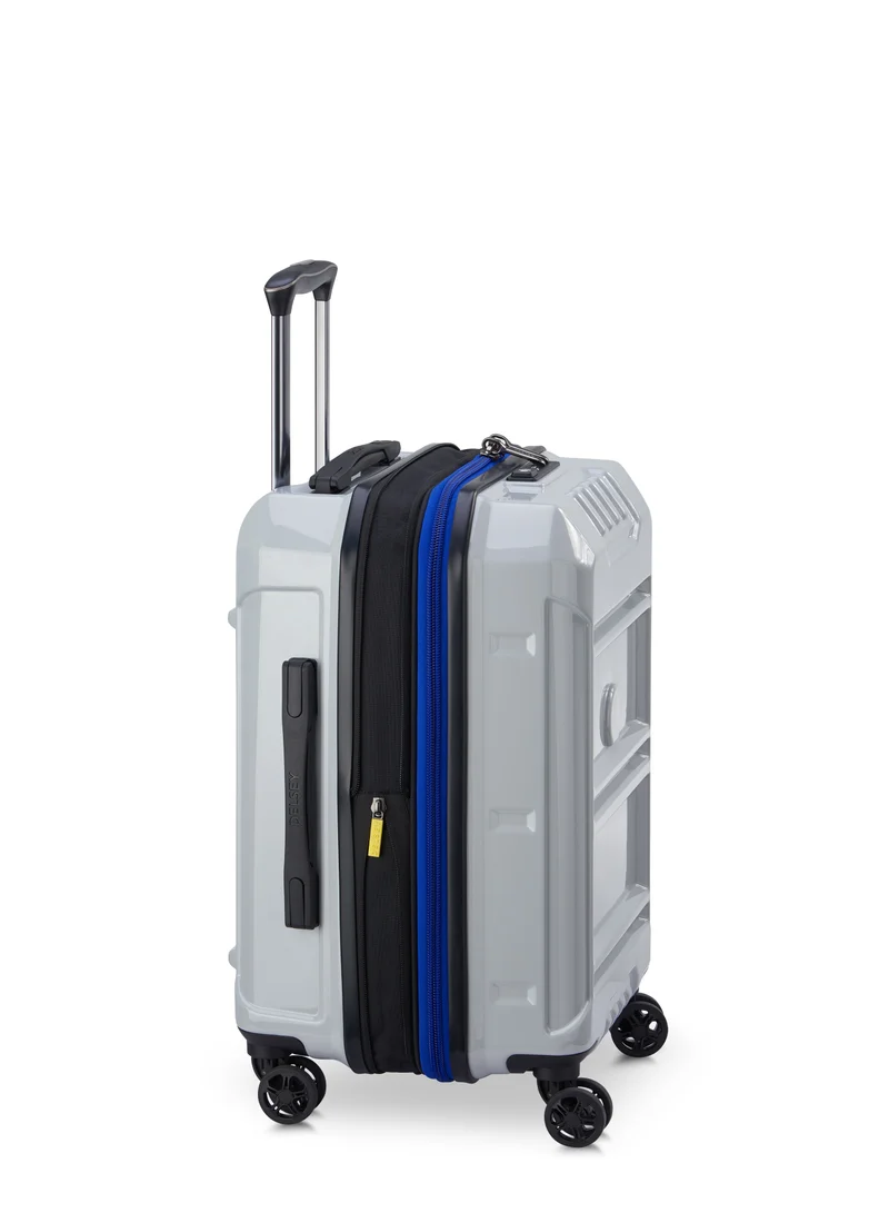 DELSEY Paris Rempart 55cm Hardcase Expandable 4 Double Wheel Flex Cabin Luggage Trolley Case Storm Grey Glossy - 218180121