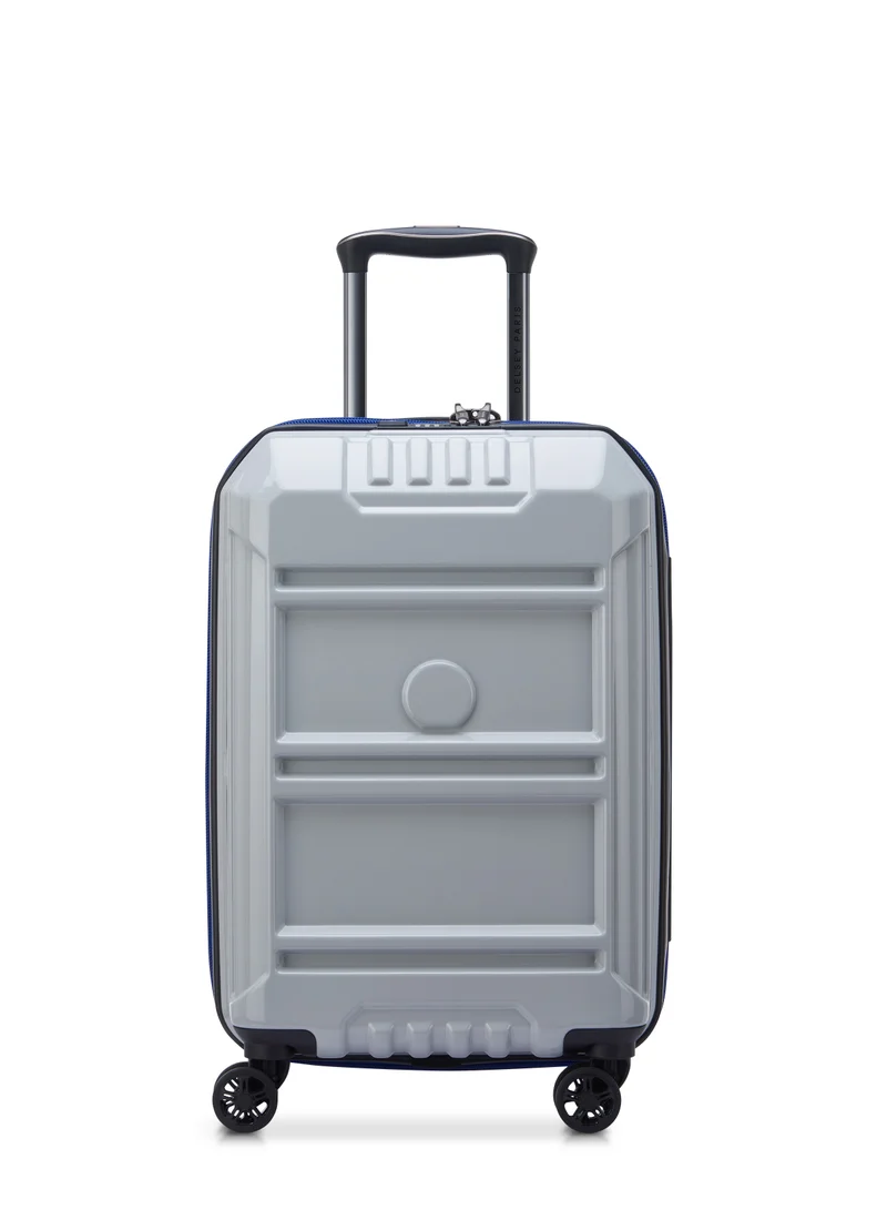 DELSEY Paris Rempart 55cm Hardcase Expandable 4 Double Wheel Flex Cabin Luggage Trolley Case Storm Grey Glossy - 218180121