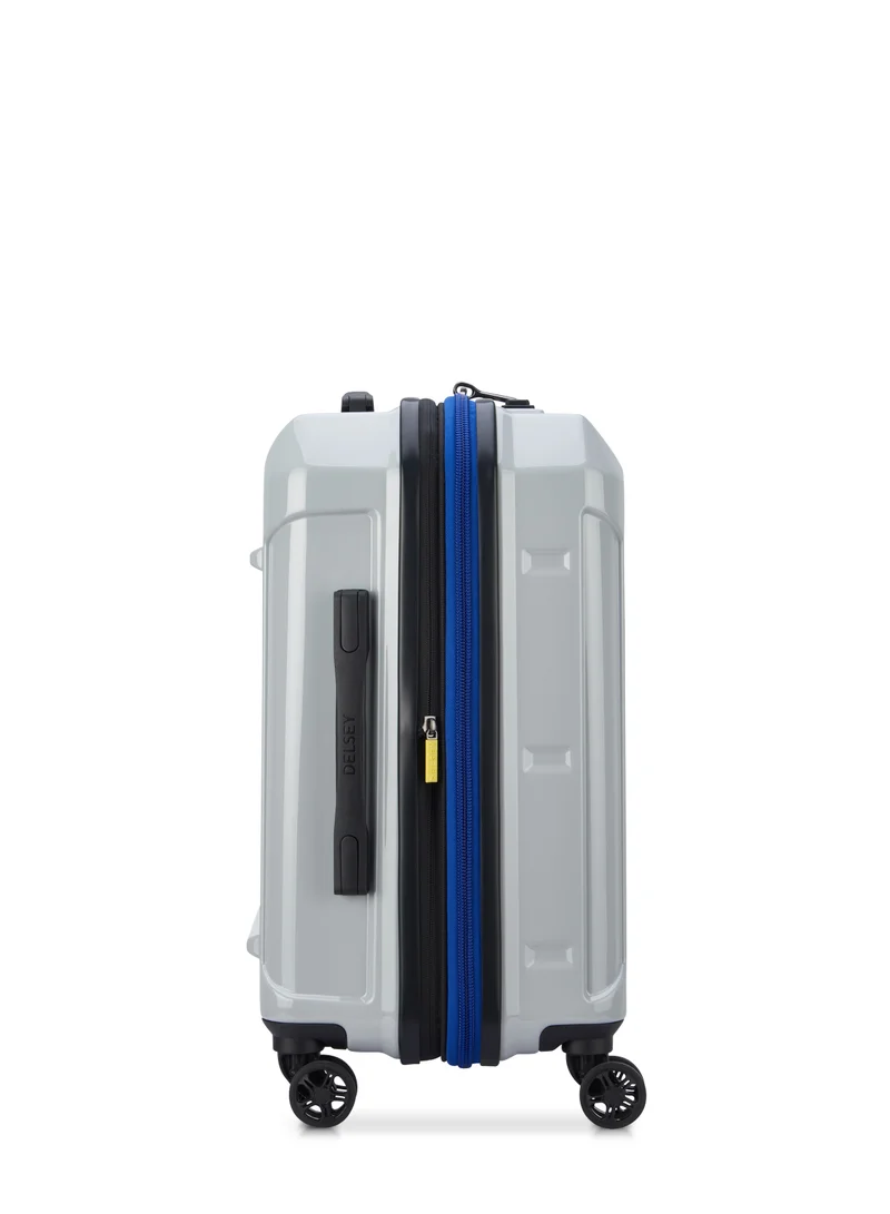 DELSEY Paris Rempart 55cm Hardcase Expandable 4 Double Wheel Flex Cabin Luggage Trolley Case Storm Grey Glossy - 218180121