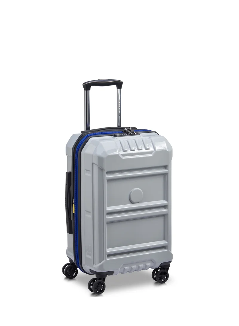DELSEY Paris Rempart 55cm Hardcase Expandable 4 Double Wheel Flex Cabin Luggage Trolley Case Storm Grey Glossy - 218180121