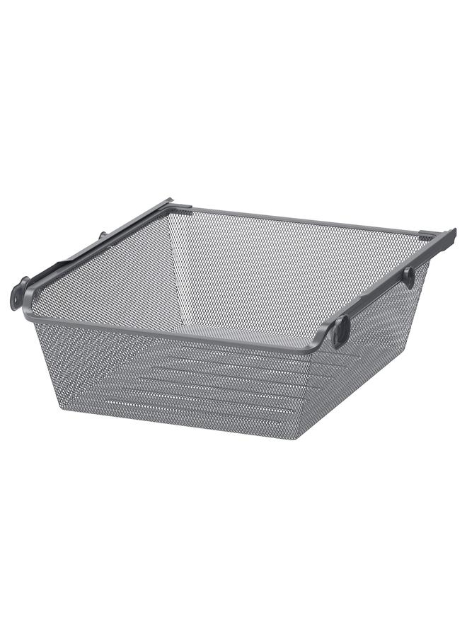 erorex Mesh basket with pull-out rail, dark grey, 50x58 cm - Image 1