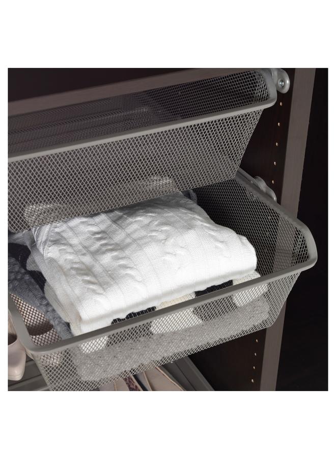 erorex Mesh basket with pull-out rail, dark grey, 50x58 cm - Image 3