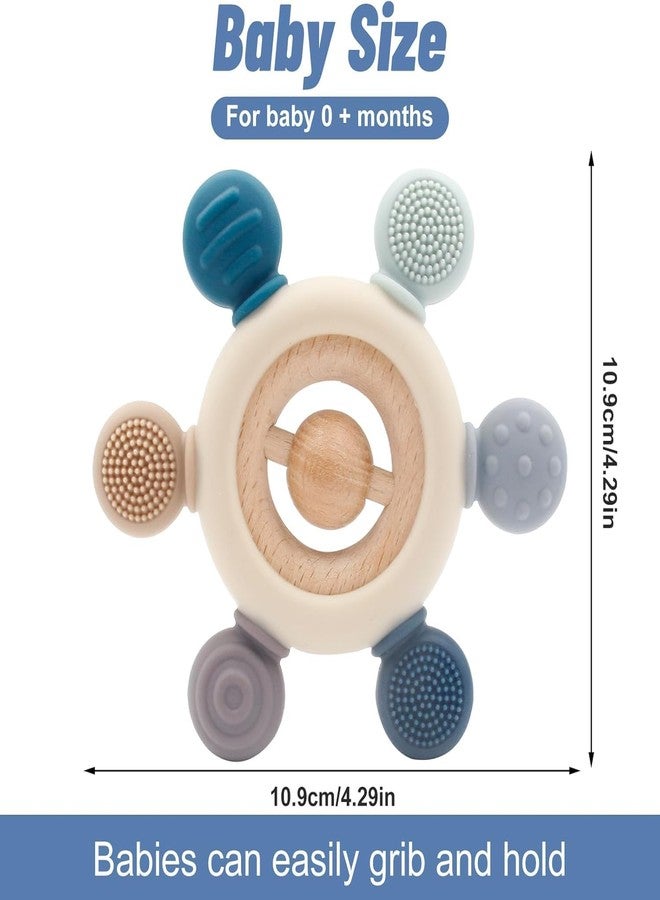Mom's Aura Baby Teething Toys for 0-6 6-12 Months, BPA Free Baby Teether Sensory for Babies 0 3 6 9 12 18 Months, Newborn Infant Toys Gifts for 1 One Year Old Baby Boys Girls (Non Jelly Shapes) (Non Jelly Shapes Handle) - Image 3