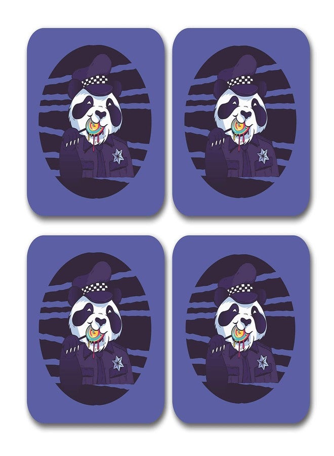 Tinywalk Panda Composition Coasters for Home Wooden Printed Coaster Square (3.5X3.5) inch Set of 4 Pieces - Image 1