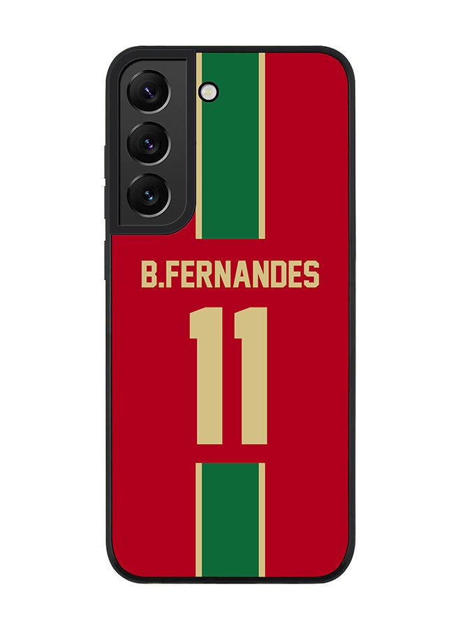 Stylizedd Rugged Black edge case for Samsung Galaxy S21 5G Slim fit Soft Case Flexible Rubber Edges Anti Drop TPU Gel Thin Cover - Football Team - Portugal Player Name - B.Fernandes - Image 1