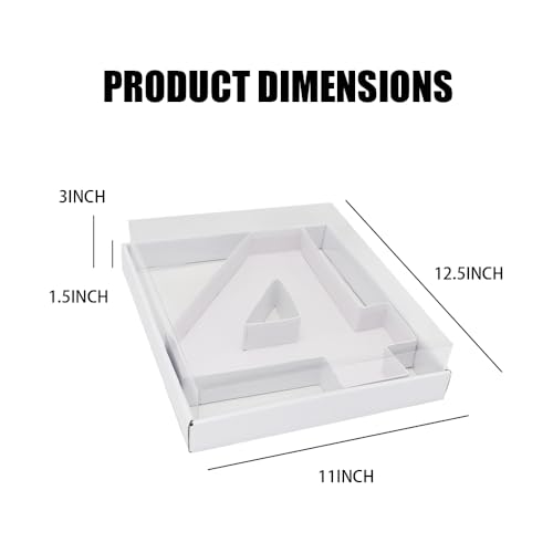 WENPACK 12.5" Cardboard Number Shaped Mache Strawberries Fillable Sweets Candy Box with Clear Lid (White, 4) - Image 3