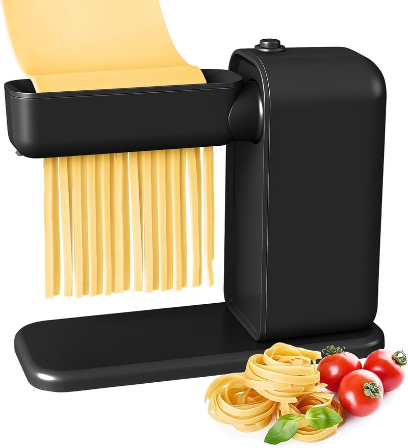GEFT Electric Pasta Maker, 3-in-1 Pasta Maker Machine Includes Pasta Roller Spaghetti Cutter & Fettuccine Cutter with Cleaning Brush, Noodle Maker for Home Use, Black - Image 1