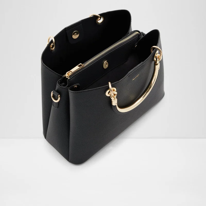 Aldo  Aldo Womens Black Magnetic Snap Satchel Bag for Women | Best Price UAE