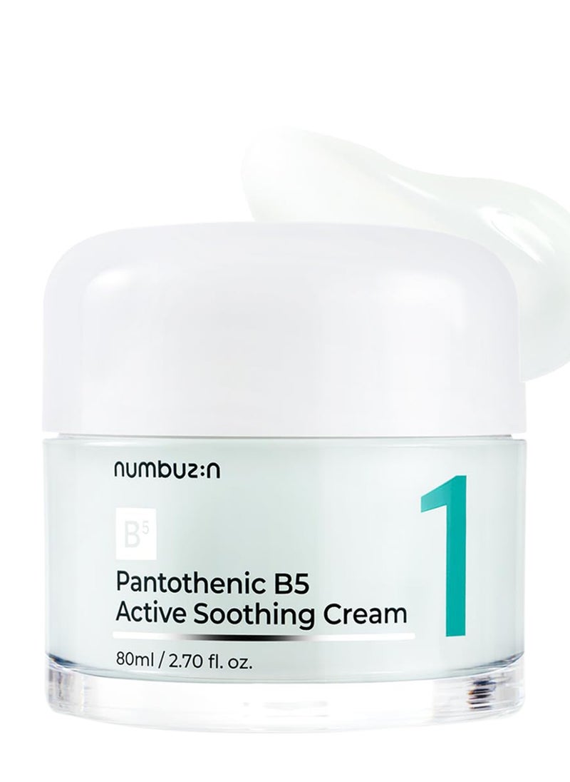 numbuzin - Numbuzin No.1 Pantothenic B5 Active Soothing Cream – Hydrating & Barrier Repair Moisturizer, 80ml – Soothes Sensitive Skin & Strengthens Skin Barrier - Image 1