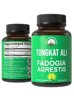 Tongkat Ali + Fadogia Agrestis 2In1 T Supplement For Men. Ultra High Strength Tongkatali Longjack Extract + Fadogia Agrestis Extract. Vegan Capsules. Support Natural Energy. Usa Tested Pills