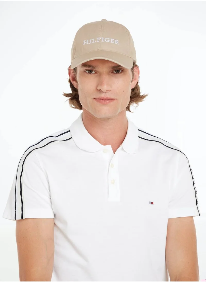 TOMMY HILFIGER Men's Hilfiger Monotype Embroidery Six-Panel Baseball Cap -  Pure cotton, Beige