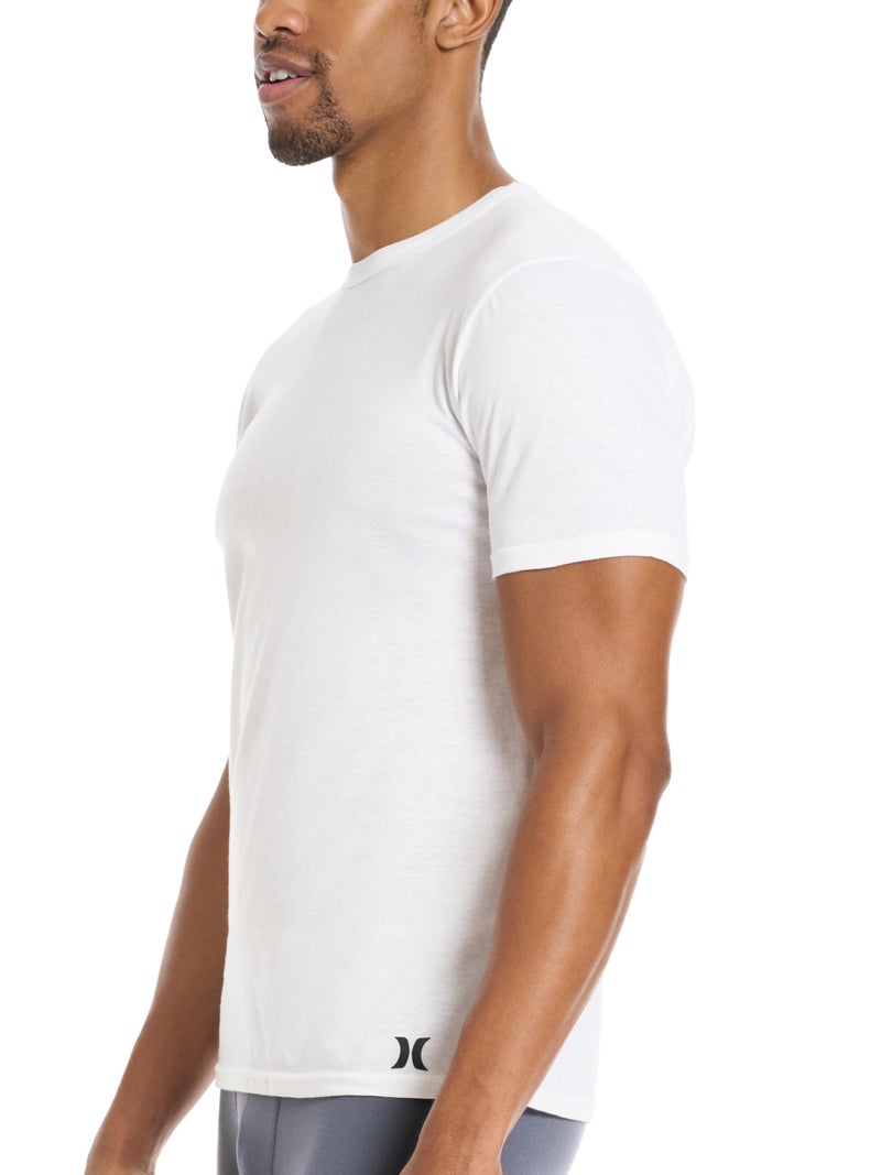 Hurley Men's 3 Pack Crewneck SS Tee Shirt, White Traditional, X-Large - Image 5