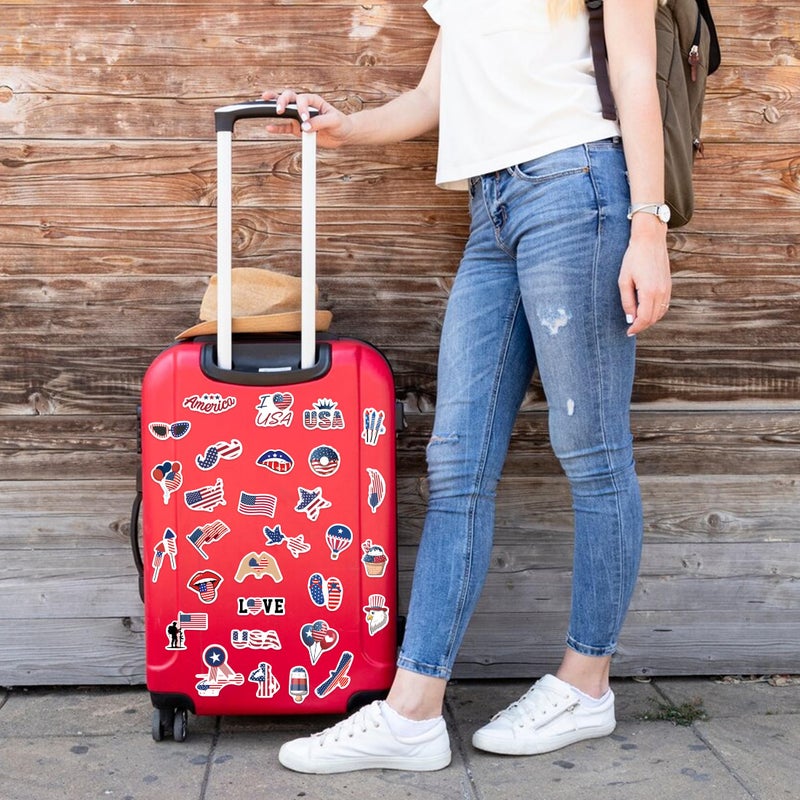 Robmoda 50 PCS American Flag Stickers for Water Bottle, USA Patriotic Aesthetics Waterproof Vinyl Laptop Decals, Phone Case Scrapbook Skateboard Luggage Teens Adults Activity Party Decor - Image 5
