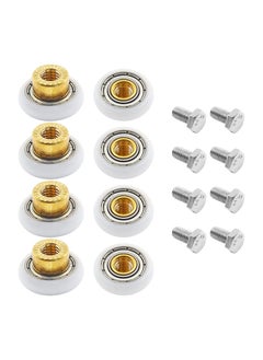 SYOSI 8Pcs Shower Door Roller Runners, 3/4 Inch Sliding Shower Door Wheels Pulleys Replacement Parts for Bathroom Pan Glass Sliding Door（19mm x 5mm）  - Image 1