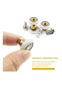 SYOSI 8Pcs Shower Door Roller Runners, 3/4 Inch Sliding Shower Door Wheels Pulleys Replacement Parts for Bathroom Pan Glass Sliding Door（19mm x 5mm）  - Image 5