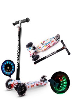 Generic Scooter for Kids, 3 Wheel Kick Scooter for Toddlers Girls & Boys,Adjustable Height, Lean to Steer, Extra-Wide Deck, Kids Scooter with LED Light Up Wheels for Children Ages 4-12 Max Load 50KG  - Image 1