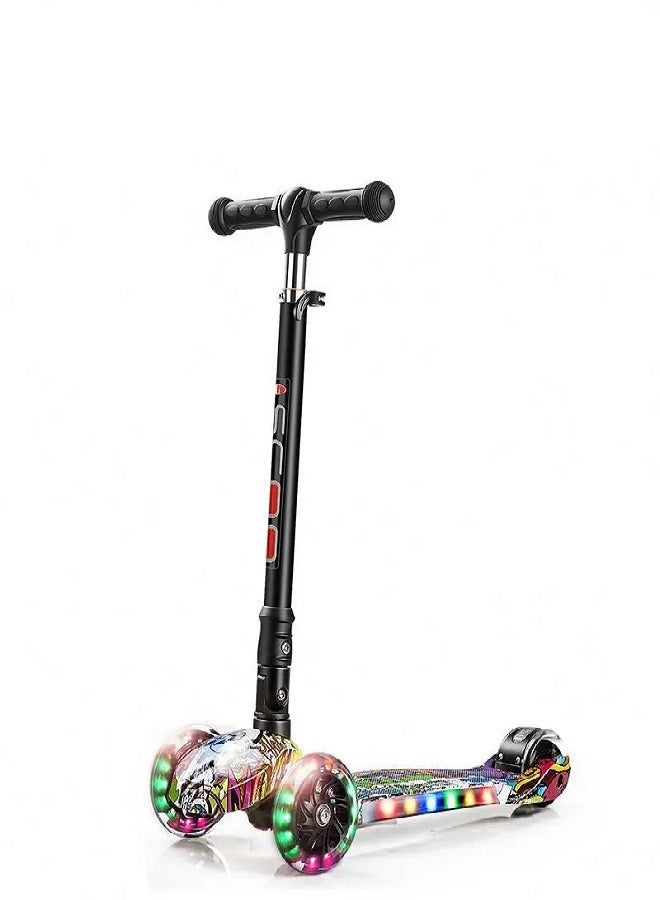 Scooter for Kids, 3 Wheel Kick Scooter for Toddlers Girls & Boys,Adjustable Height, Lean to Steer, Extra-Wide Deck, Kids Scooter with LED Light Up Wheels for Children Ages 4-12 Max Load 50KG  - Image 2
