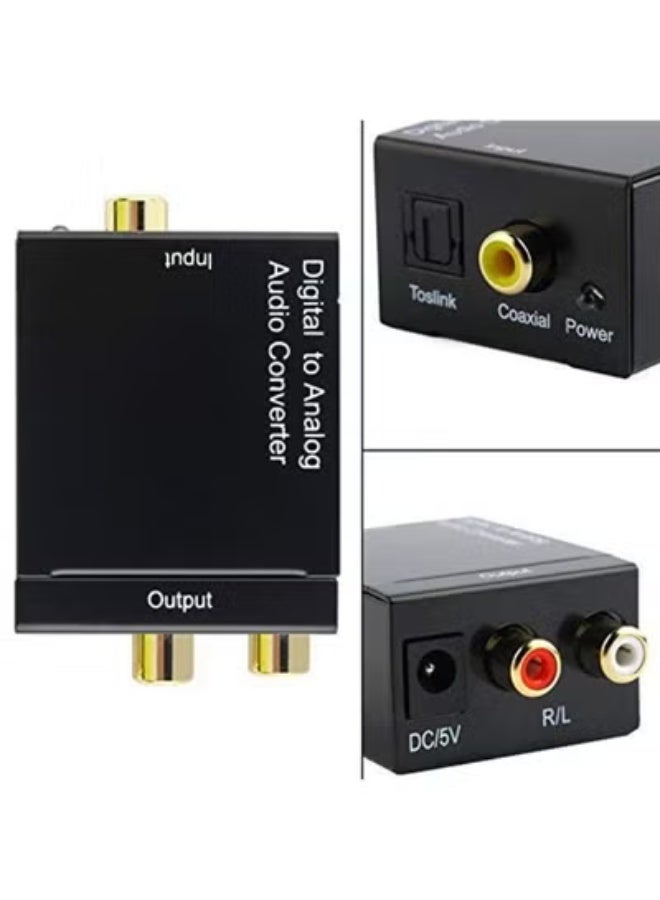 Chabeia DAC Digital Audio Converter, Digital Optical Coaxial Toslink to Analog Audio Converter Stereo L/R RCA Audio Adapter for HDTV DVD Blu-ray Home Cinema Systems PS3 Xbox X360 with Optical Cable and USB C - Image 5