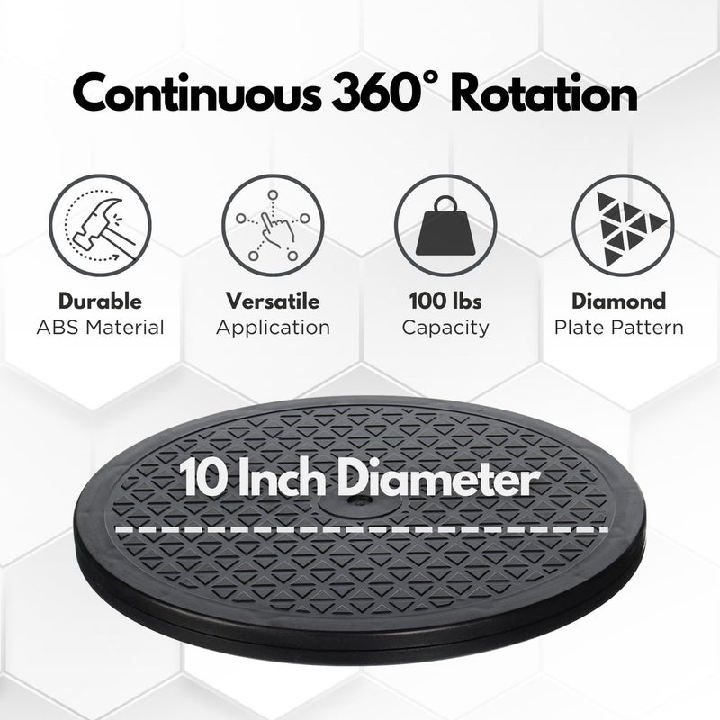 LapWorks 10 inch Heavy-Duty Swivel Base - 0.8" Profile, Supports 100lbs - 360Ëš Rotating Turntable and Lazy Susan Stand for Monitors, Computers, Plants, More - Image 3