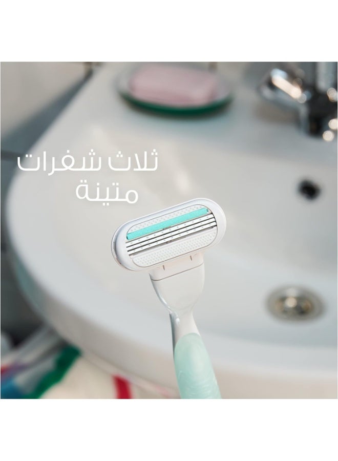 Venus Smooth Sensitive Razor - 1 Handle + 1 Refill Blade - Green - Image 5
