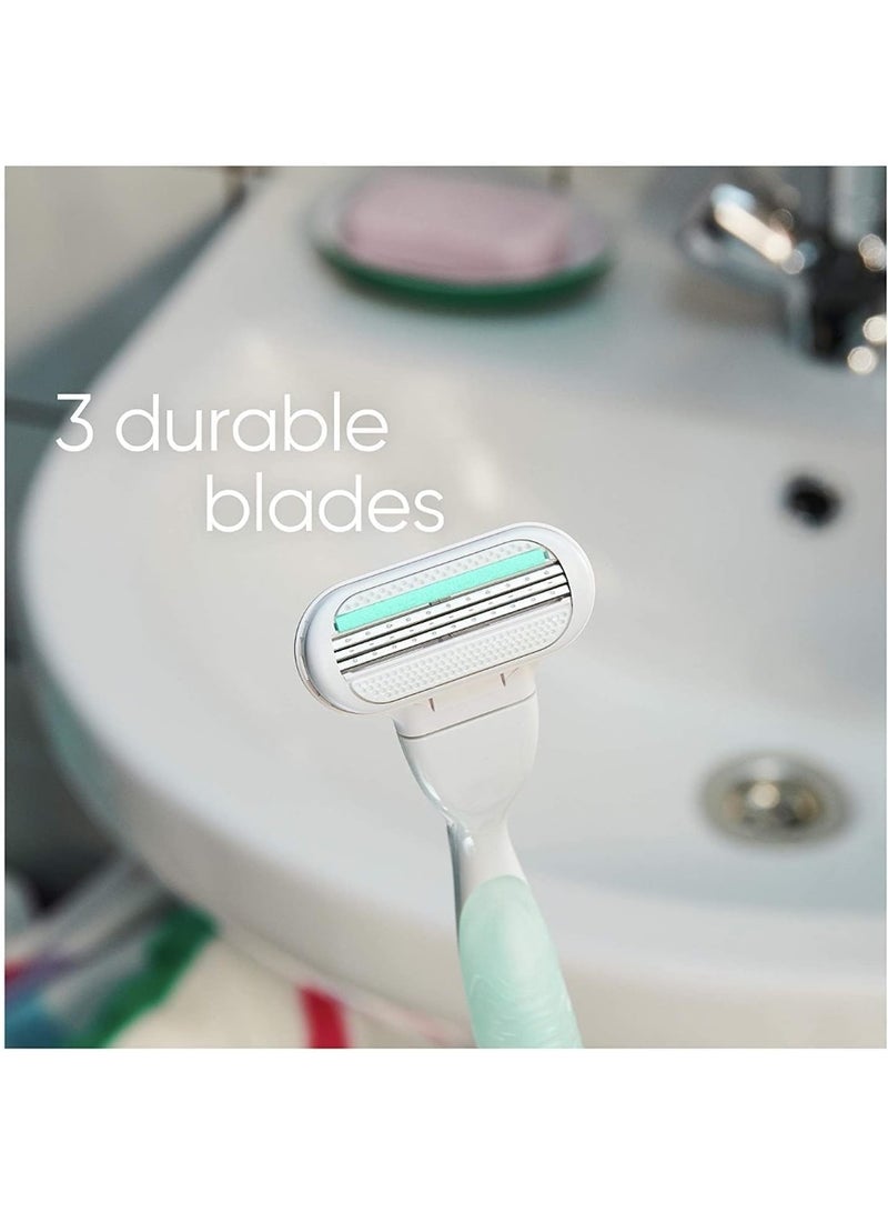 Venus Smooth Sensitive Razor - 1 Handle + 1 Refill Blade - Green - Image 2