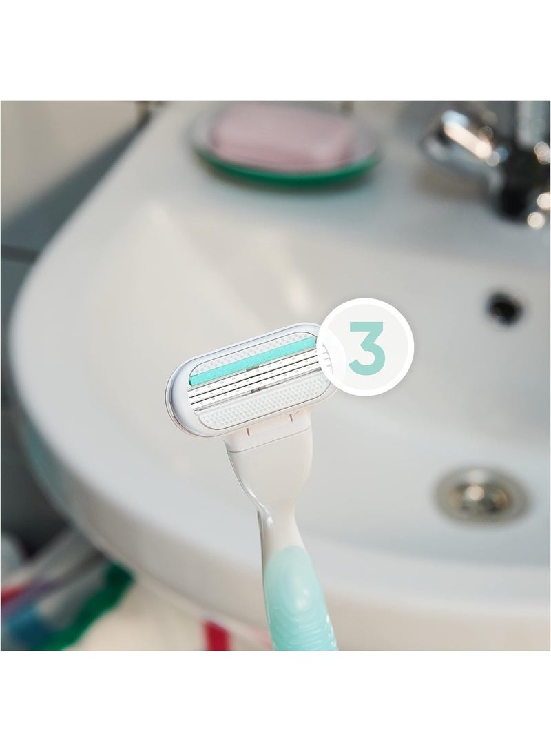 Venus Smooth Sensitive Razor - 1 Handle + 1 Refill Blade - Green - Image 4
