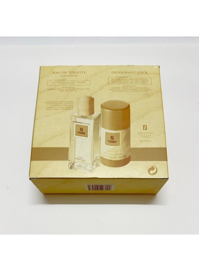 فيندي فندي لايف إيسنس طقم هدية أو دو تواليت 50 مل + مزيل عرق ستيك 75 مل أصلي مجموعة نادرة - Image 1
