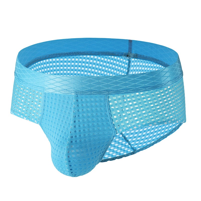 Japanese And Korean Style Breathable Men'S Large Mesh Low-Rise Wide Waistband Briefs E-109 - Image 1