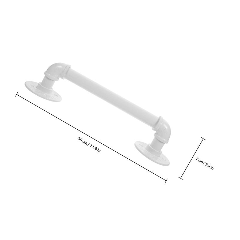 30cm White Black Metal Wall Mount Handrail For Indoor Stairs Non Slip Safety Support - Image 3
