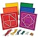 edxeducation DoubleSided Geoboard Set Set of 6 with Rubber Bands Ages 3 Math Resources Fine Motor Skills for Kids 5 x 5 Grid12 Pin Circular Array - Image 3