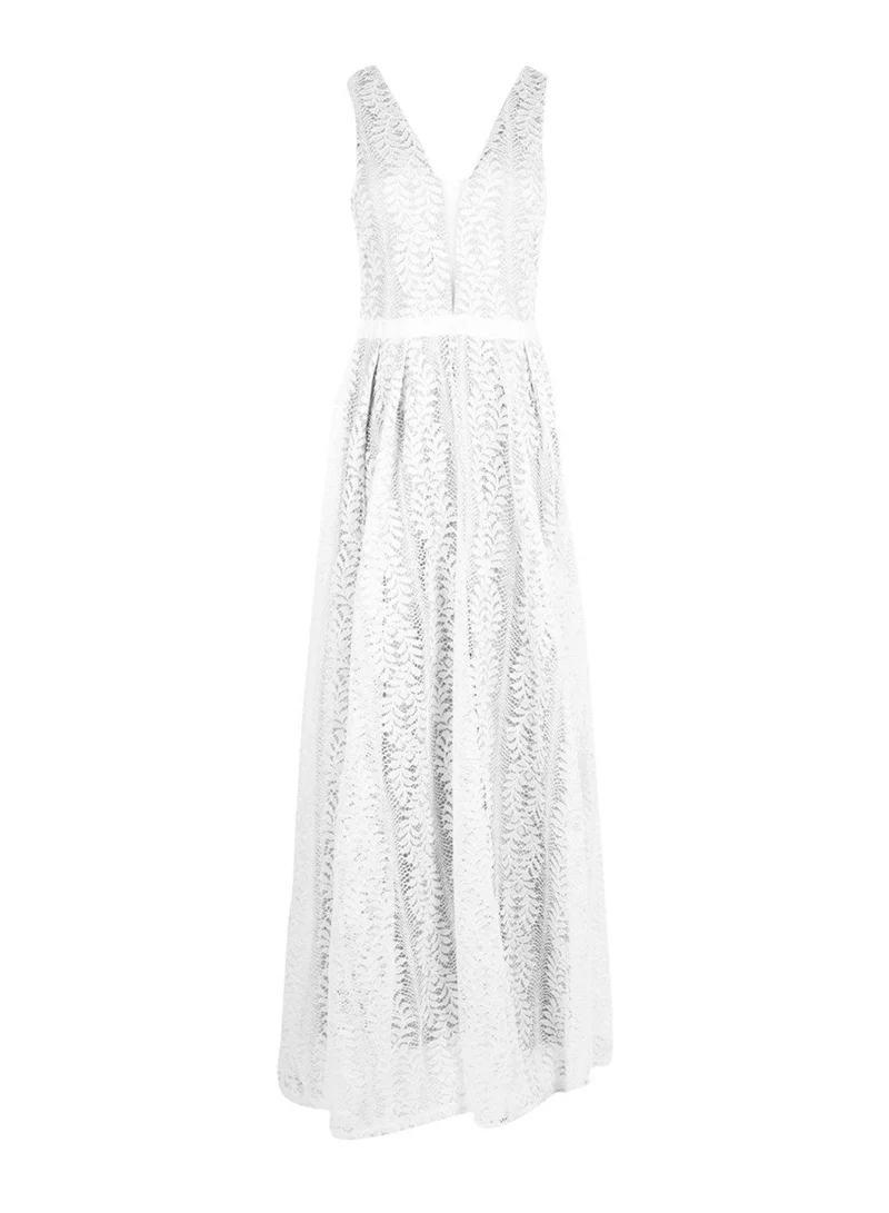 boohoo Lace Insert Plunge Neck Dress
