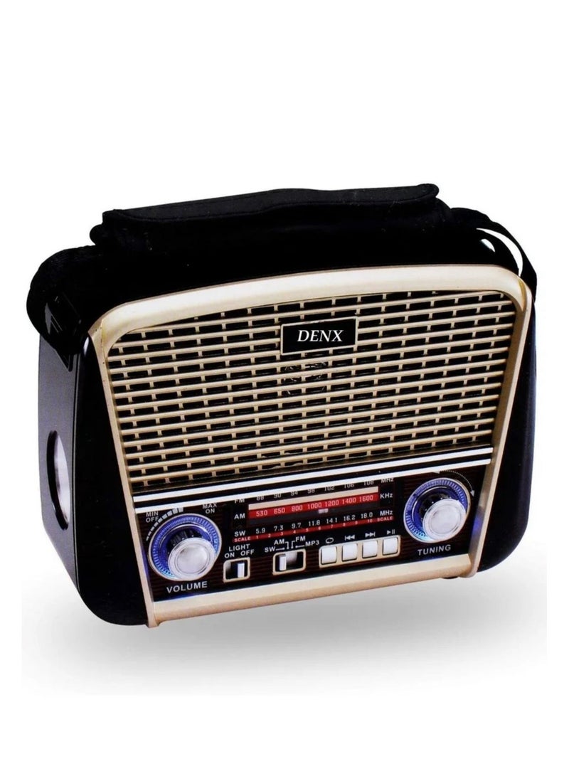 Denx Rechargeable Radio, Portable Radio AM FM Transistor with Best Sound, Solar/Battery Operated Radio, Support TF Card/USB Playing  - Image 1
