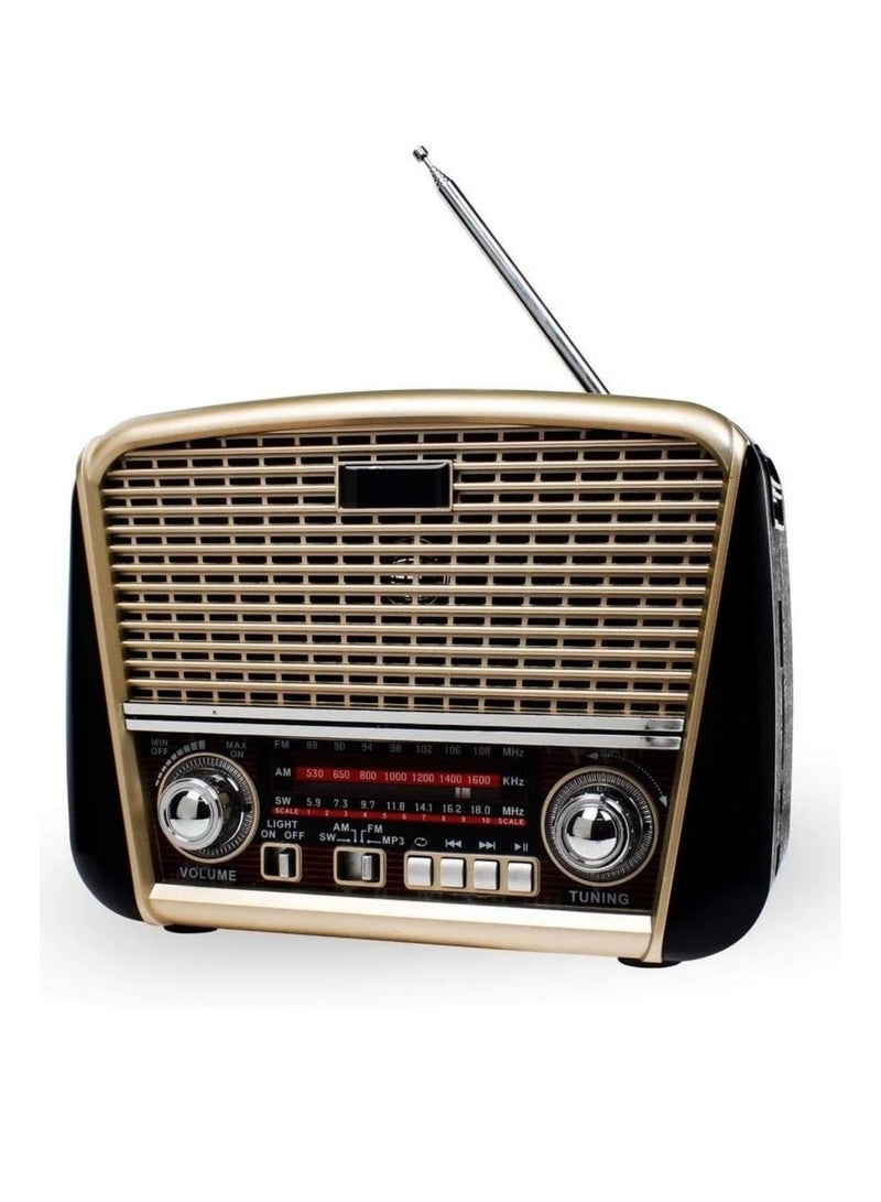 Denx Rechargeable Radio, Portable Radio AM FM Transistor with Best Sound, Solar/Battery Operated Radio, Support TF Card/USB Playing  - Image 3