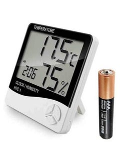Homartel Homartel Room Temperature Meter Digital Humidity Tester and Hygrometer with Alarm Clock LED Monitor with Temperature Sensor Digital Clock for Home Silver  - Image 2