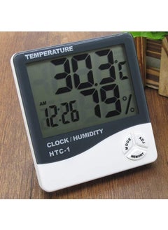 Homartel Homartel Room Temperature Meter Digital Humidity Tester and Hygrometer with Alarm Clock LED Monitor with Temperature Sensor Digital Clock for Home Silver  - Image 4