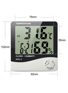 Homartel Homartel Room Temperature Meter Digital Humidity Tester and Hygrometer with Alarm Clock LED Monitor with Temperature Sensor Digital Clock for Home Silver  - Image 5