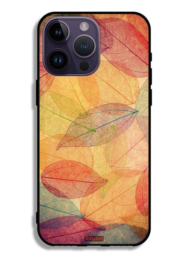 Tolwak Apple iPhone 14 Pro Max Protective Case Leaves Abstract Digital Art  - Image 2