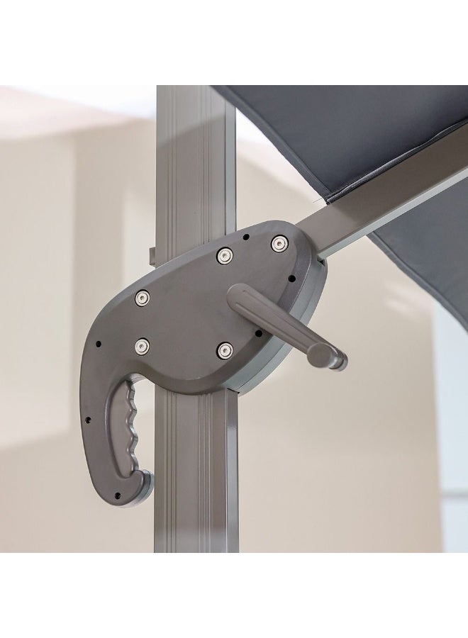 DANUBE HOME Ali Outdoor Umbrella with Base - Grey Polyester Canopy, Durable ABS Plastic Frame, 1 Year Warranty, Ideal for Outdoor Living Spaces - Image 2