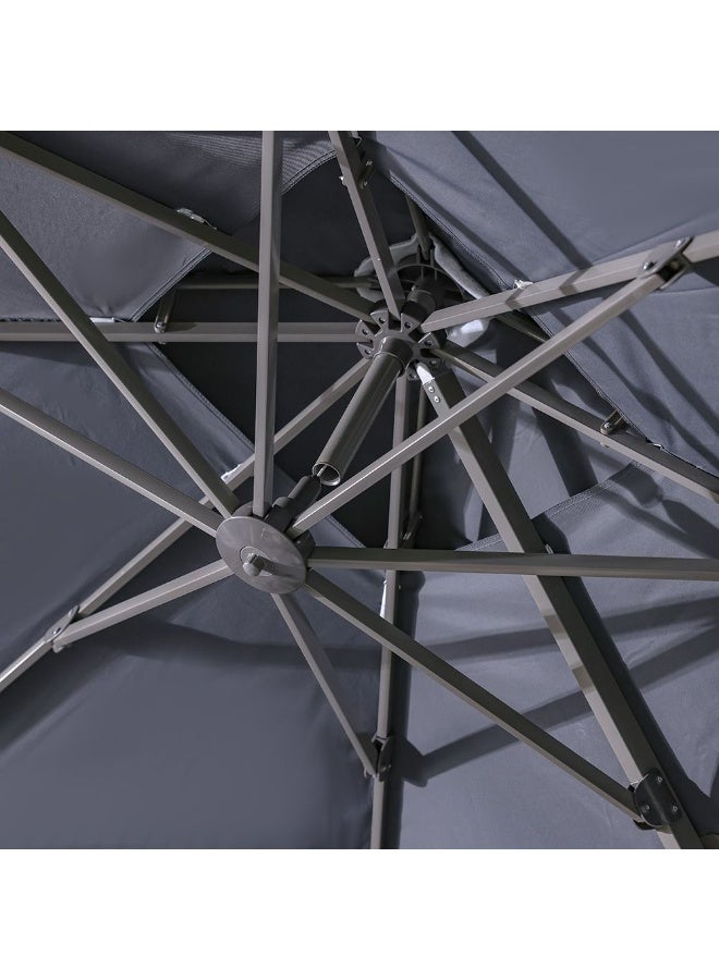 DANUBE HOME Ali Outdoor Umbrella with Base - Grey Polyester Canopy, Durable ABS Plastic Frame, 1 Year Warranty, Ideal for Outdoor Living Spaces - Image 5