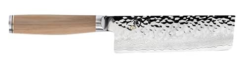 Shun Premier Blonde 5.5" Nakiri Knife, Handcrafted Japanese Vegetable Knife, VG-MAX Core with Damascus Stainless Steel Cladding, Pakkawood Handle, Slicing Tool for Professional and Home Chefs - Image 4